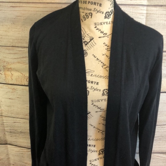 Lafayette 148 Open Cardigan Sweater Lace Back NWT Navy Size Small - Picture 2 of 13